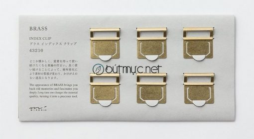 Midori Brass Index Clip - Bộ 6 đánh dấu trang ghi nhãn bằng đồng thau